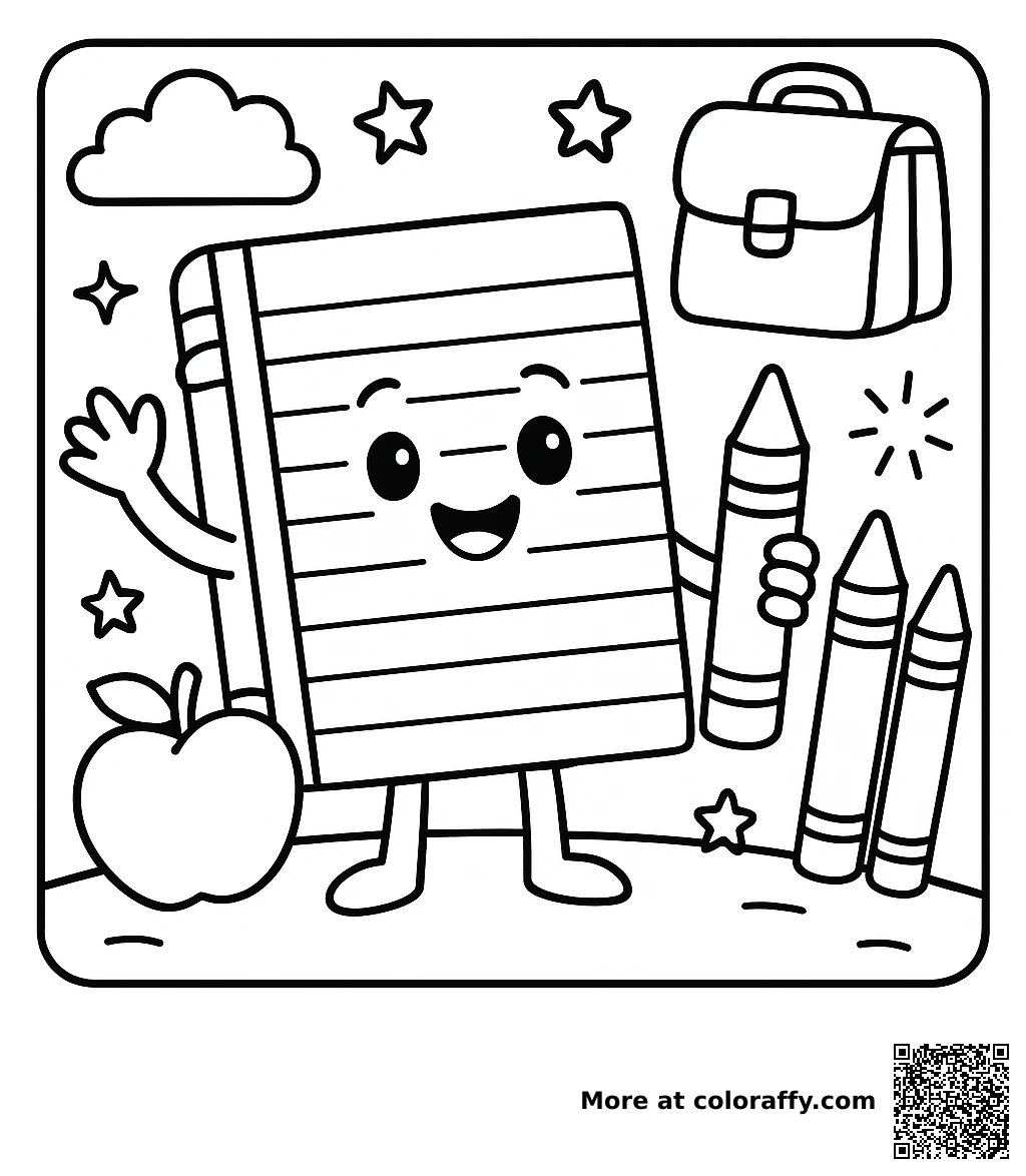 Notebook and Crayons